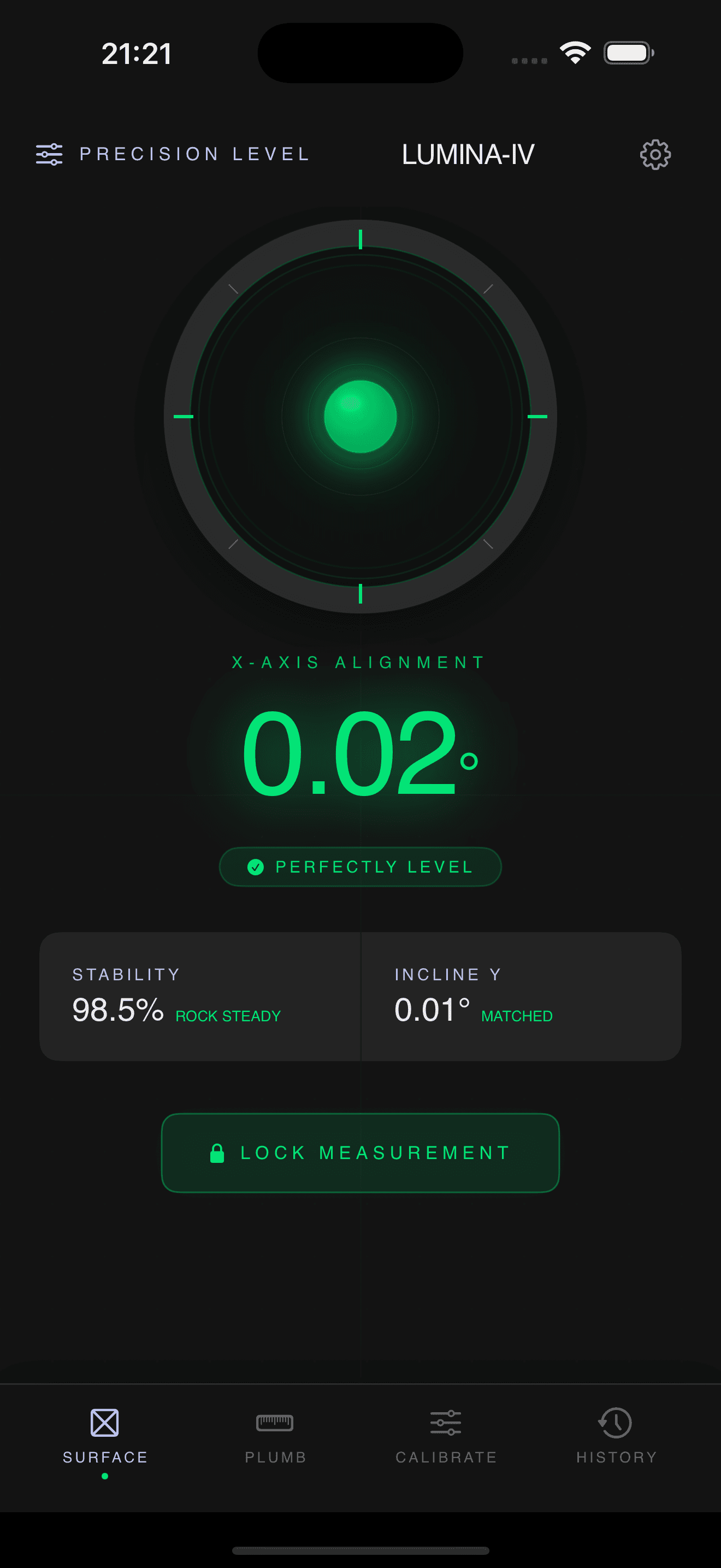 The zen moment: 0.00° in luminous green